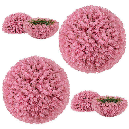 17.5 Inch Faux Purple Eucalyptus Decorative Balls with 7 Layers Leaves for Backy