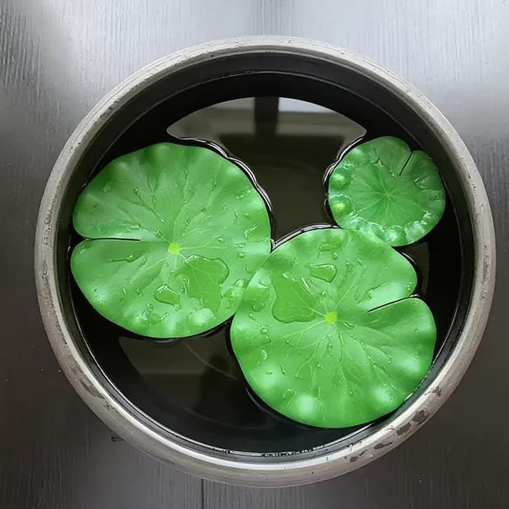 10 Packs Artificial Lily Pads,Floating Lily Pads for Ponds, Artificial Pond Plan