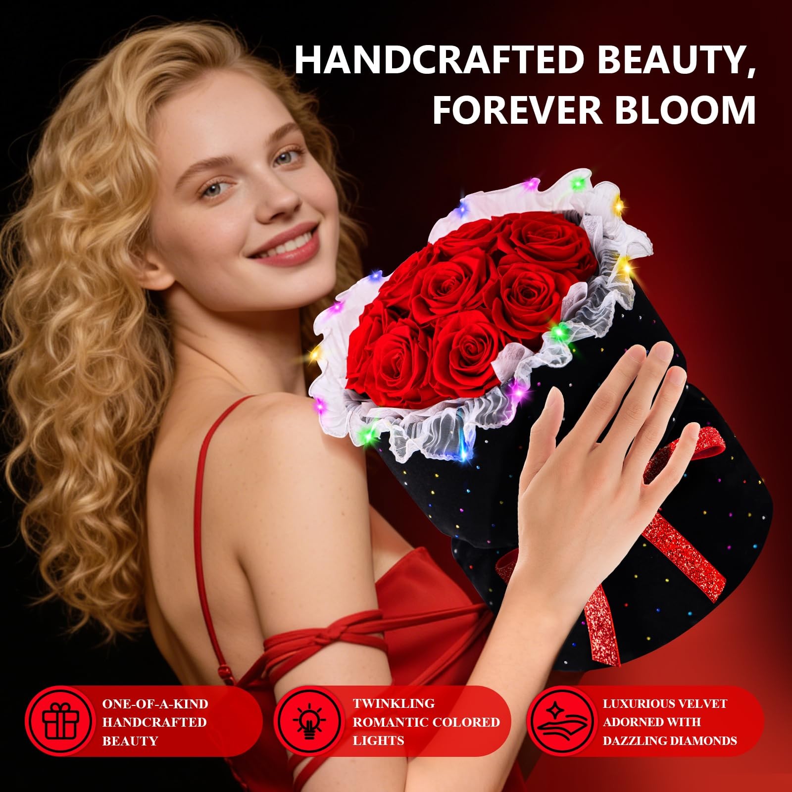 Preserved Flowers Bouquet Birthday Gifts for Women, Real Flowers for Delivery…