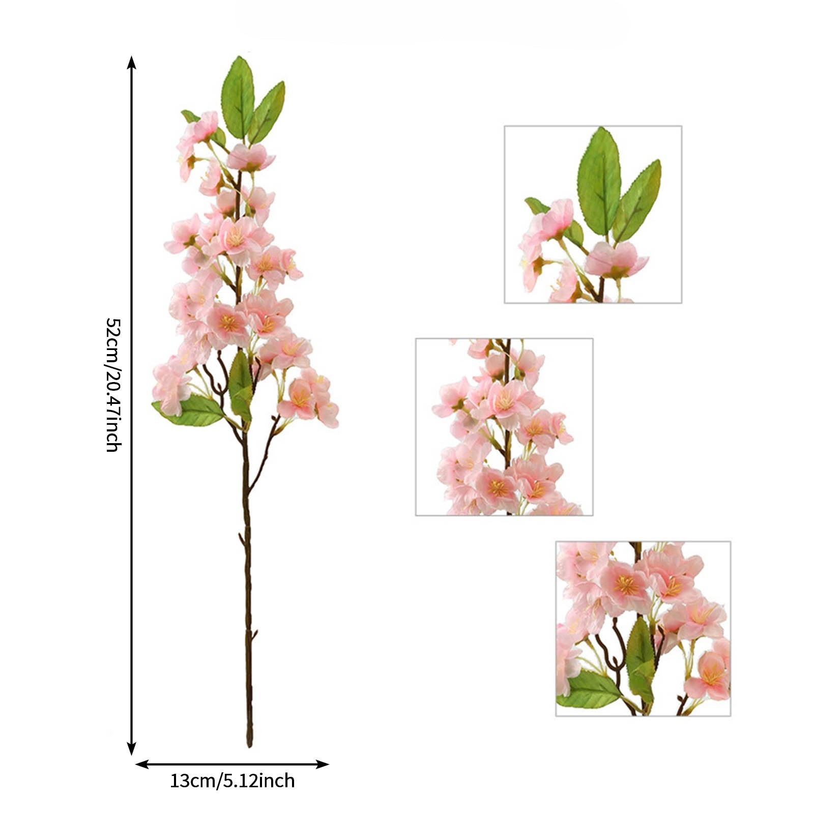 Pink For Cherry Blossom Stems 9 pcs Artificial 20.5 inches Silk Flower Branches