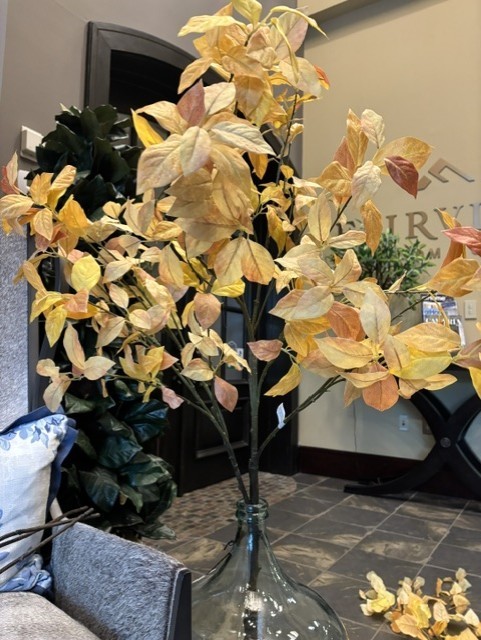 NEW Pottery Barn Faux Golden Fall Autumn Branches Leaves Stem 56″ Decor NWT