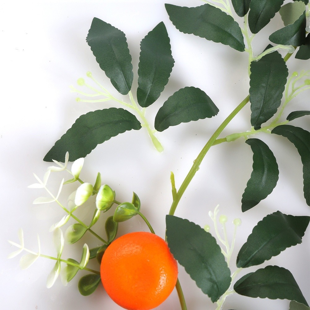 67.7 Inch Decor Garland Orange Fruits White Flowers Green Leaves Indoor Use