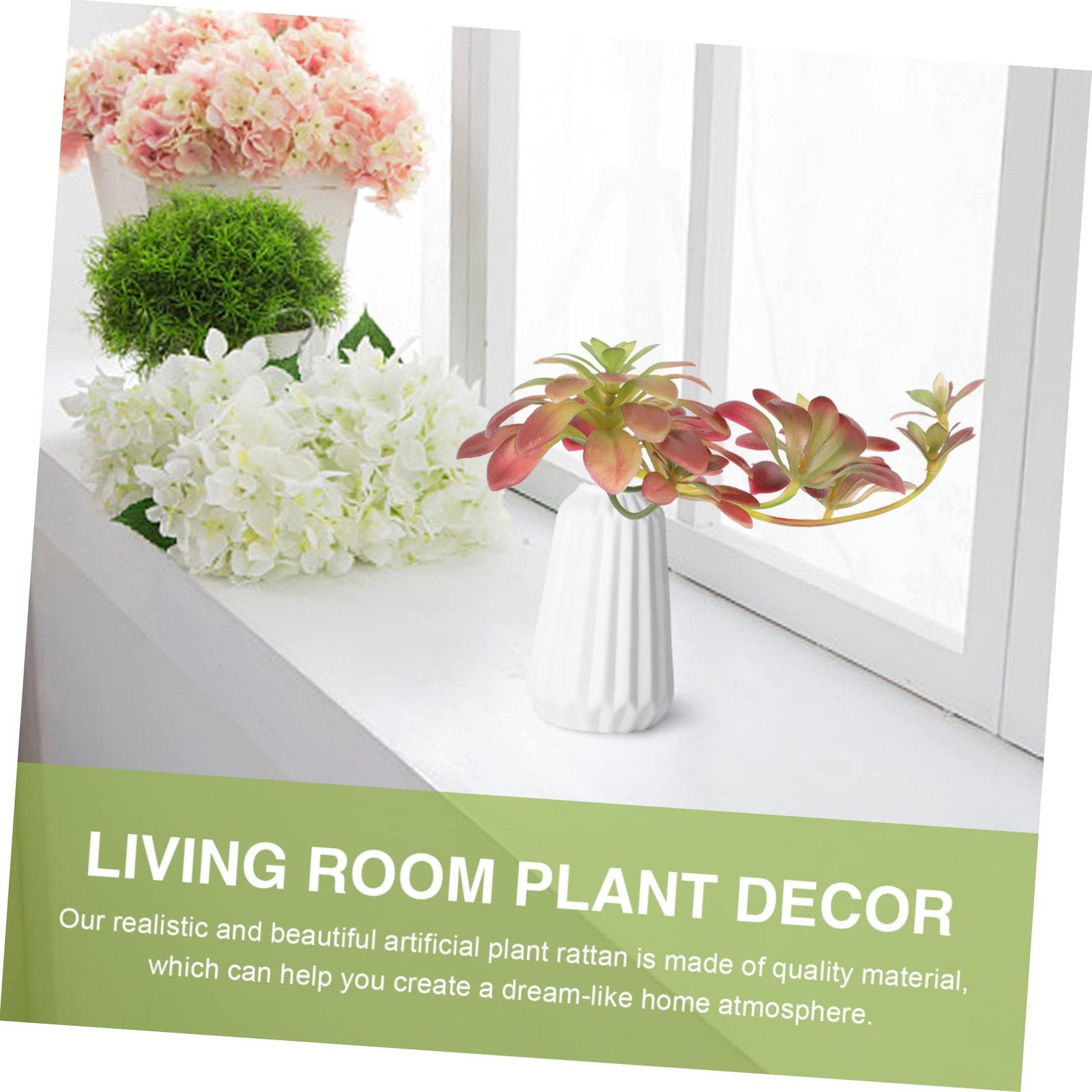 Simulated Plant Rattan Decor Hanging Artificial Succulents Indoor Home Office…