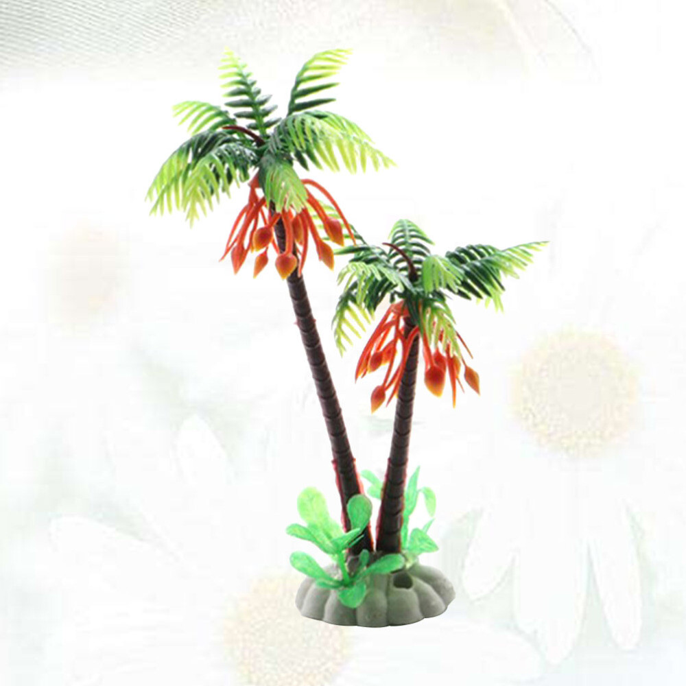 6PCS Plastic Water Plants Creative palm tree model Decorative Small