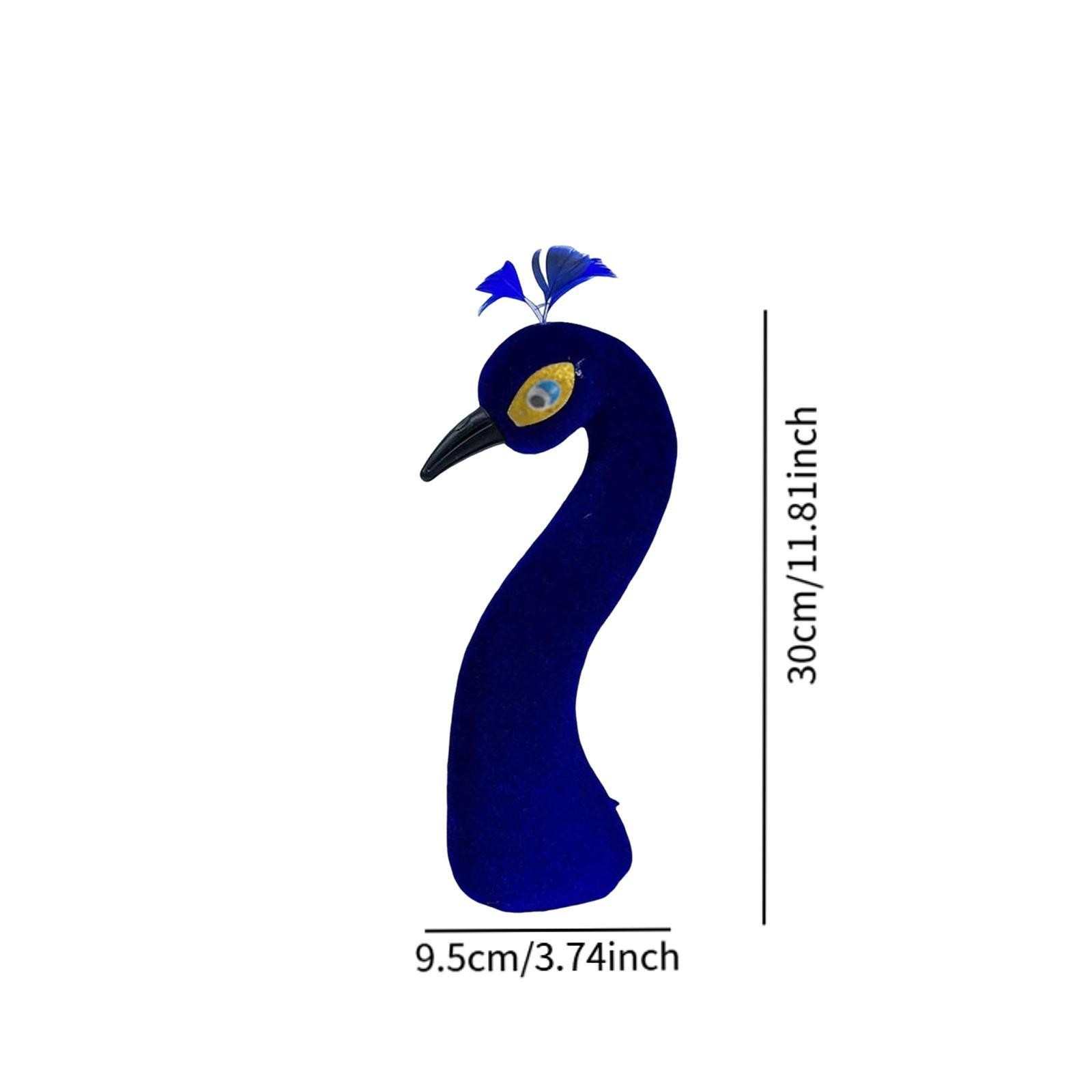 Peacock Mannequin Head Collectible Sculpture Suitable for Home Cabinet Bookshelf
