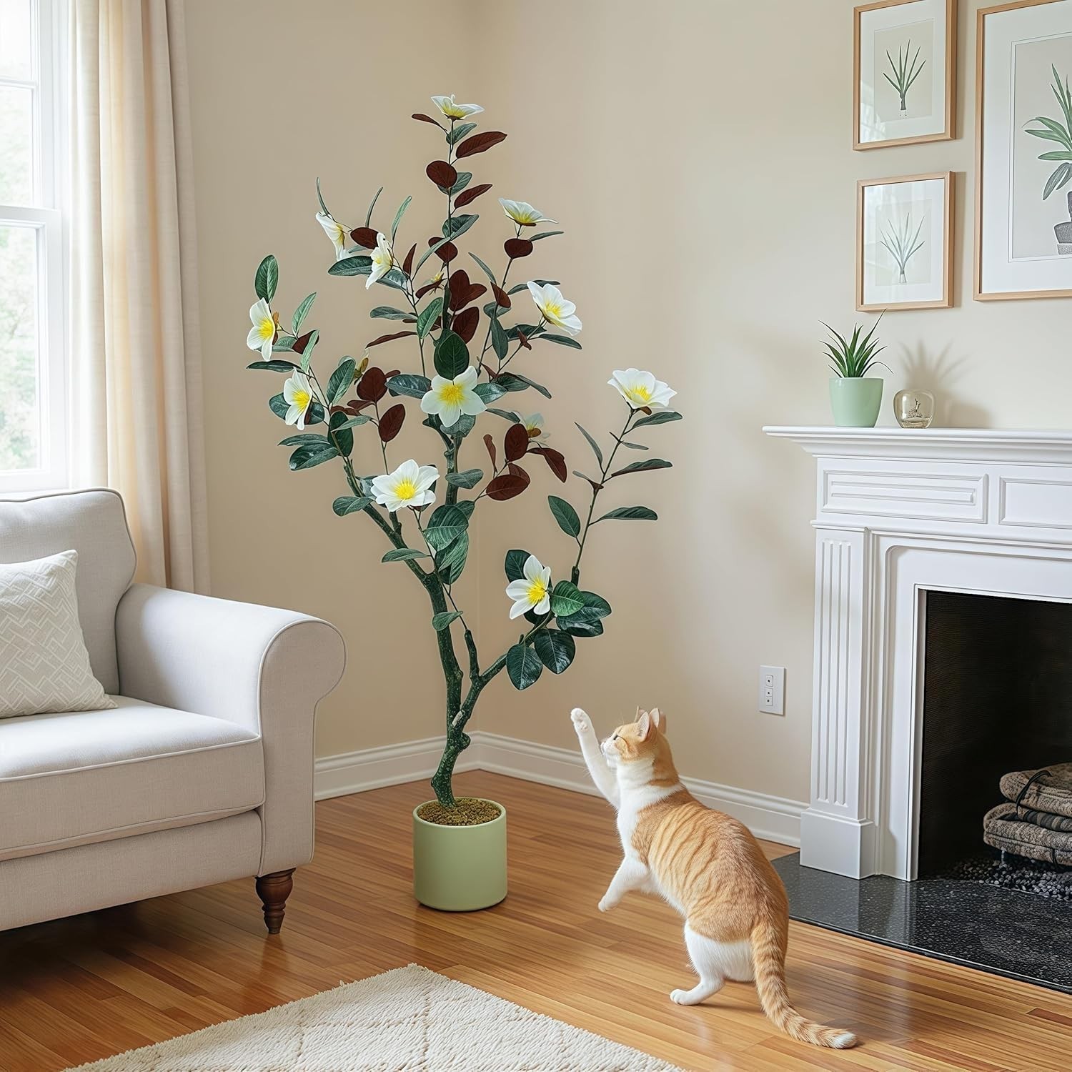 5 FT Artificial Tree Artificial Magnolia Tree Faux Plant for Indoor / Outdoor