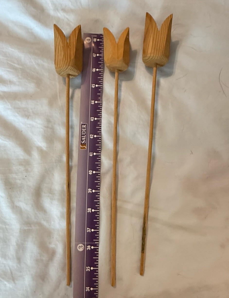 Handmade Wooden Roses Set Of 3 Home Decor