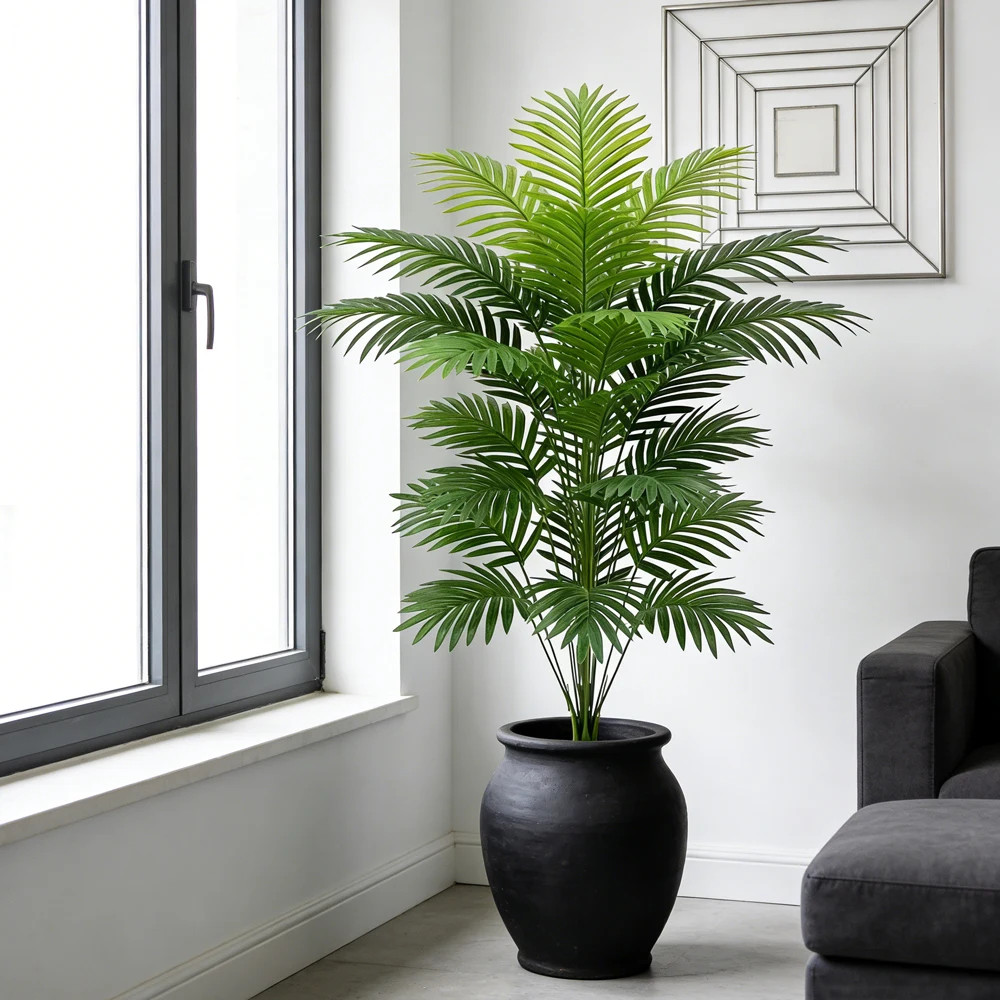60-80cm Tall Artificial Palm Tree Fake Monstera Plants Branch Plastic Maranta Le