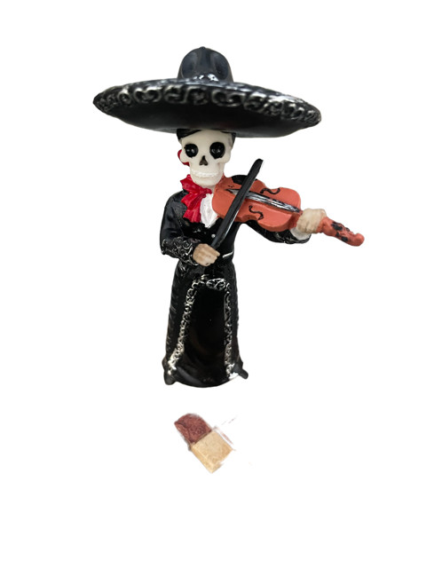 SKELETON SKULL BLACK MARIACHIS BAND STATUES FULL SET OF 7PC
