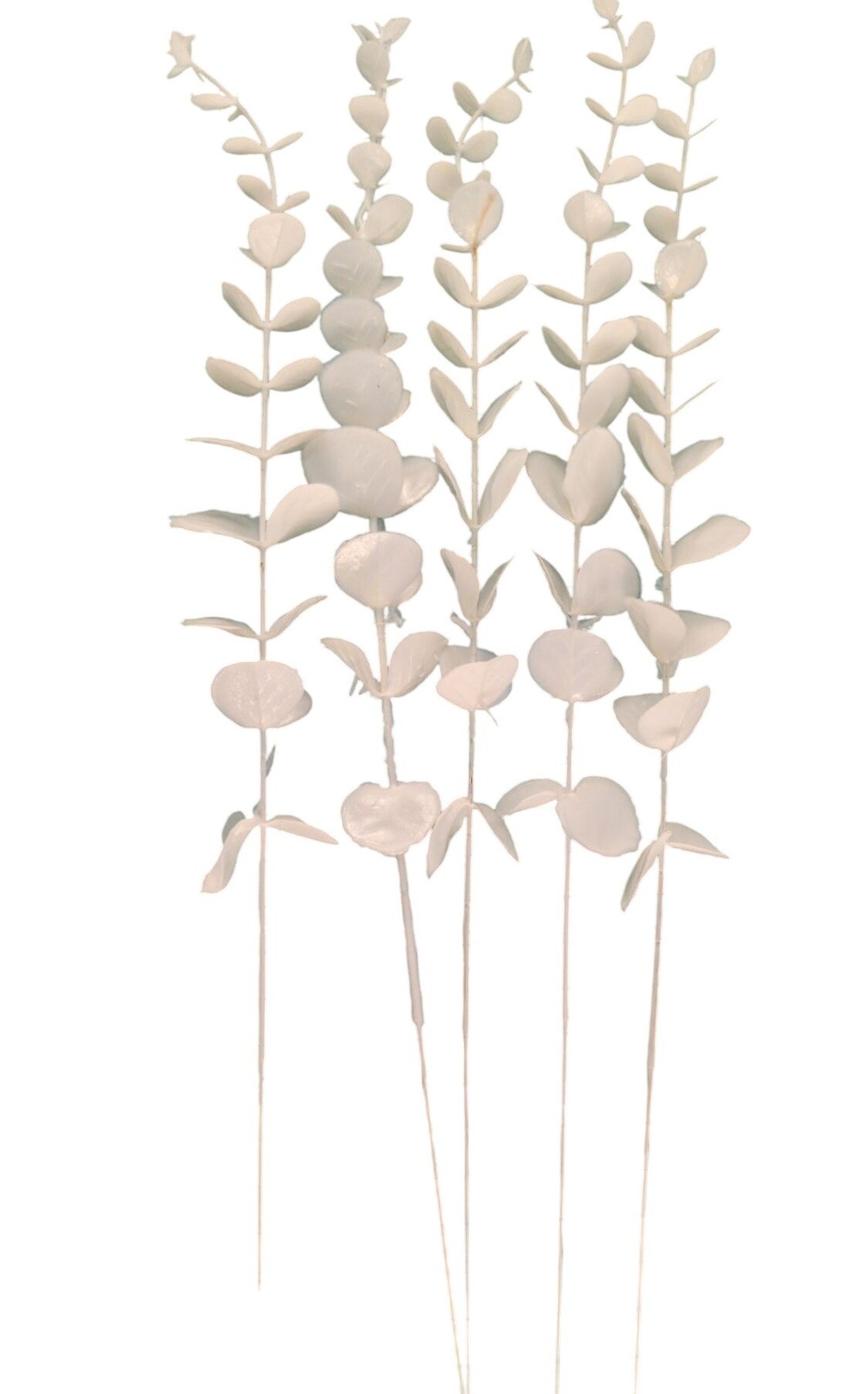White Eucalyptus Stems Set of 10 Faux Eucalyptus Branches White Greenery Wedding