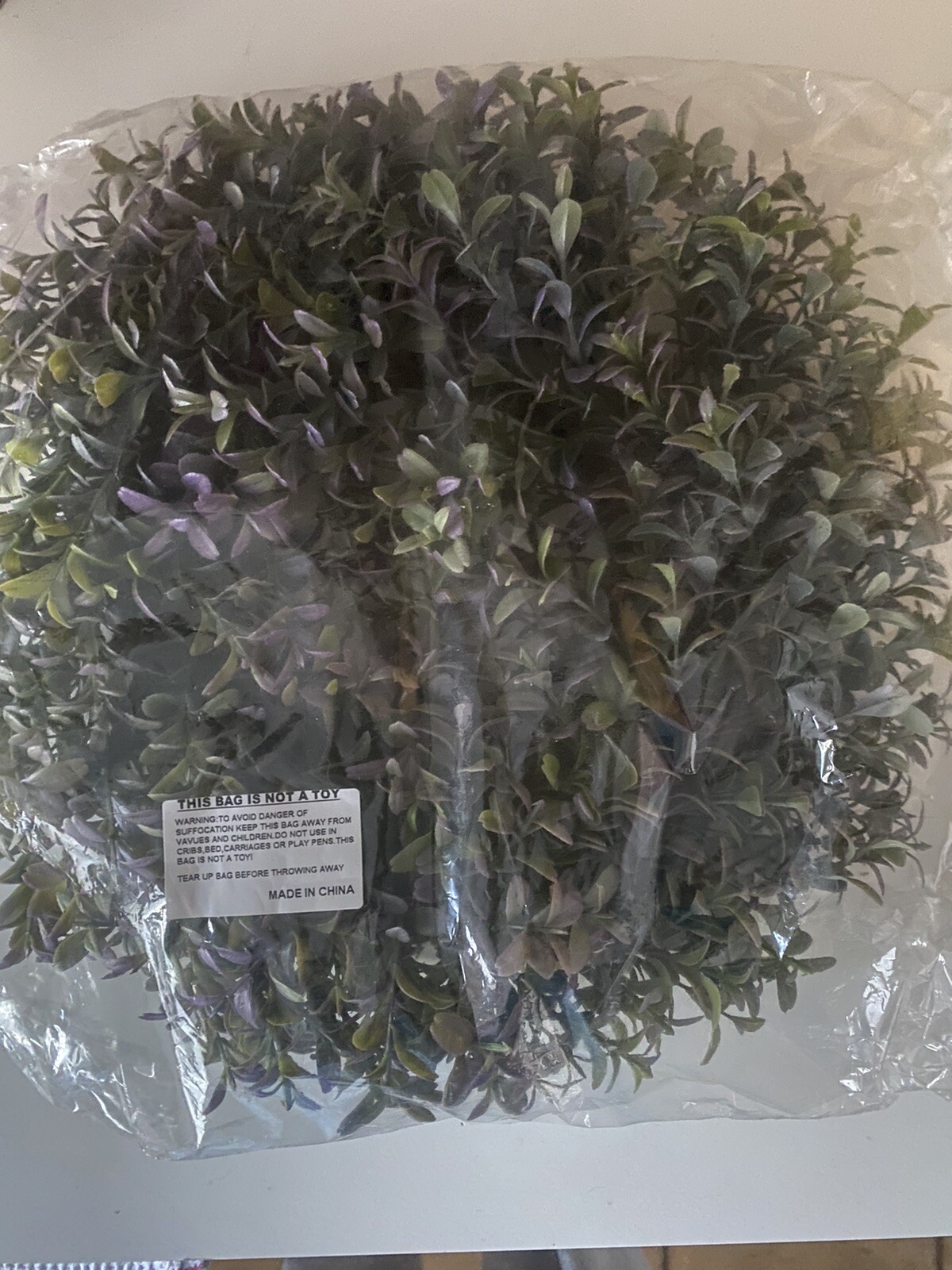 Wreath Candle Ring 12″ Green Purple Artificial Floral Decor