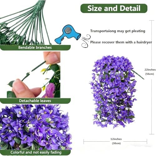 Faux Bougainvillea Artificial Flowers Plants for Outdoors Outside Decoration, 2