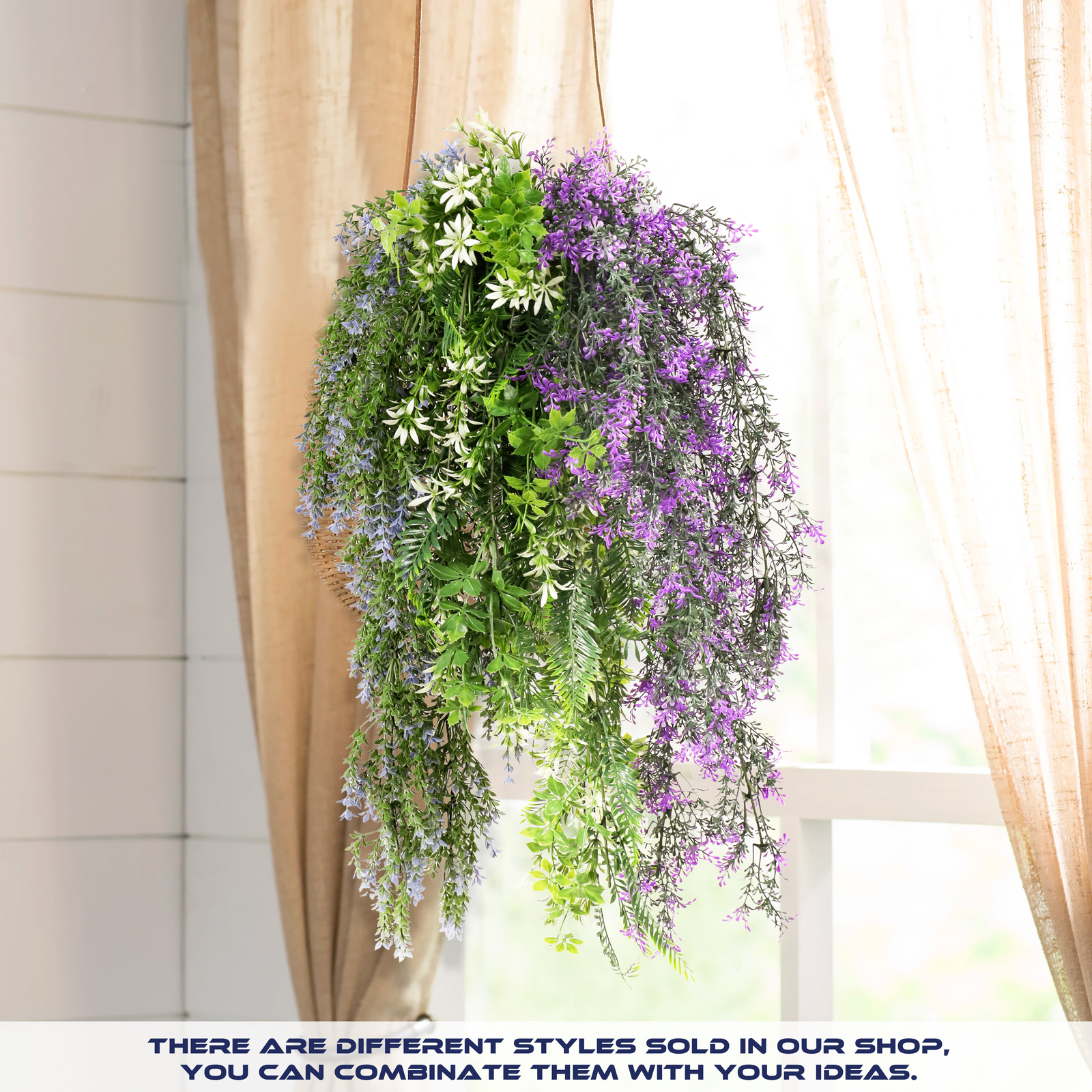 Artificial Flowers Fake Plant Branches Decor Hanging Outdoor Wedding Home Garden