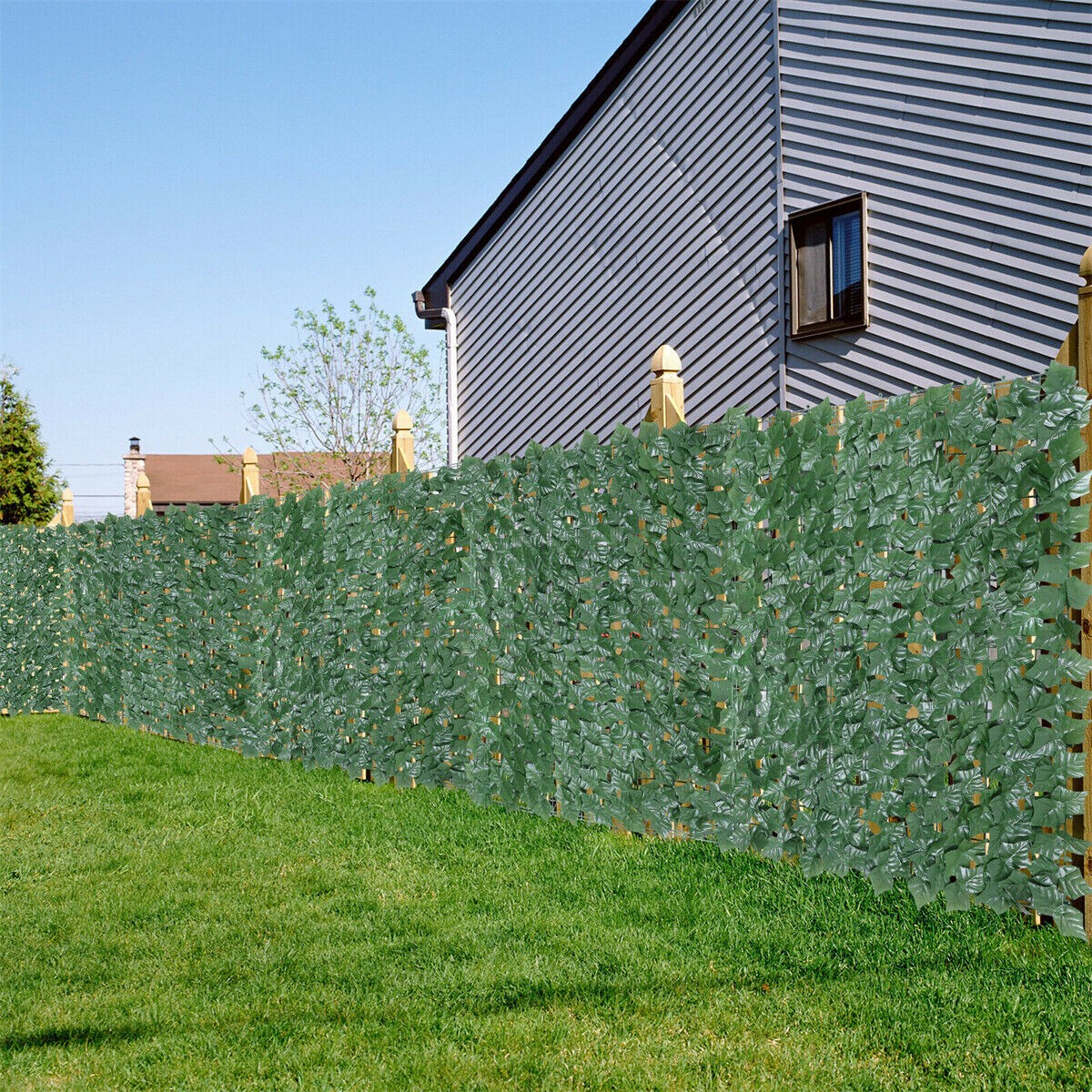 118″x39″ Artificial Hedge Roll Fake Ivy Leaf Garden Privacy Fence Screen Panel