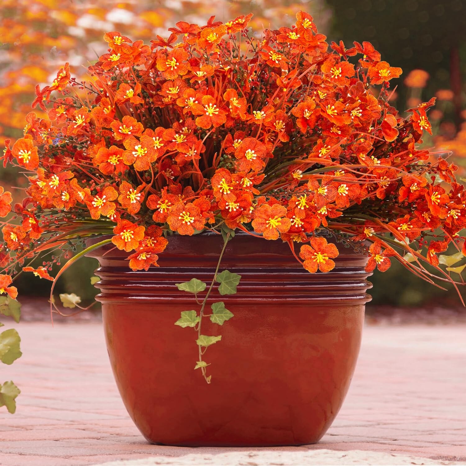 20 Bundles Artificial Fall Flowers Outdoor,No Fade Fake Plastic Flowers,Faux …