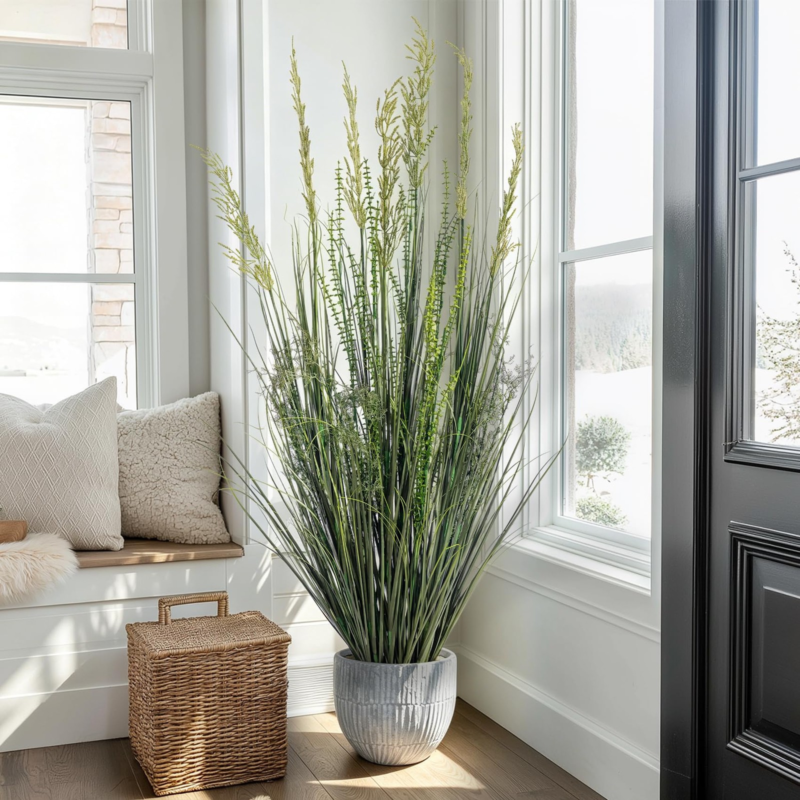 Faux Plastic plantas Synthetic Pampas Grass Artificial Cattail Reed Grass Ind…