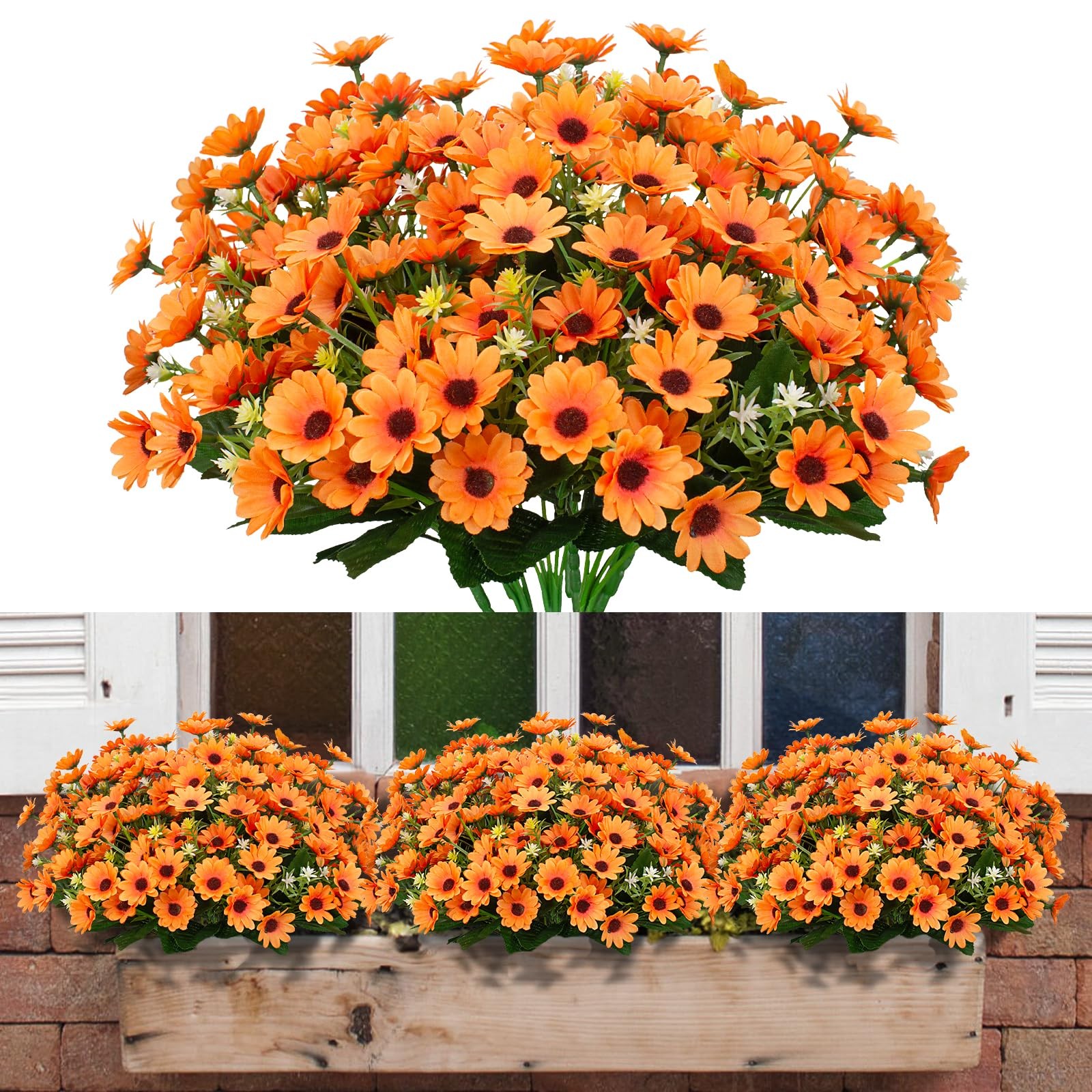 8 Bundles Sunflowers Artificial Flowers No Fade Fall Plants Fake Mums Flowers…