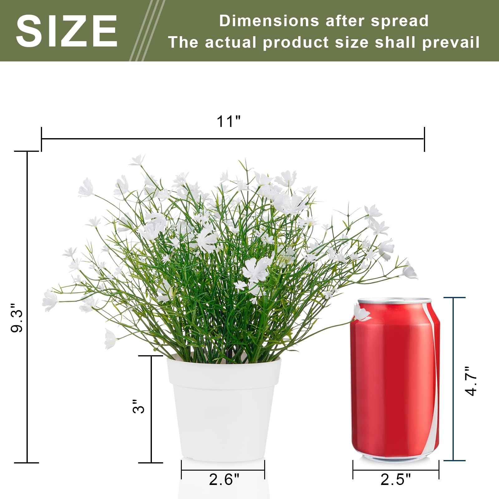 Artificial Babys Breath Potted Fake Faux Plants Flowers Indoor Decor White