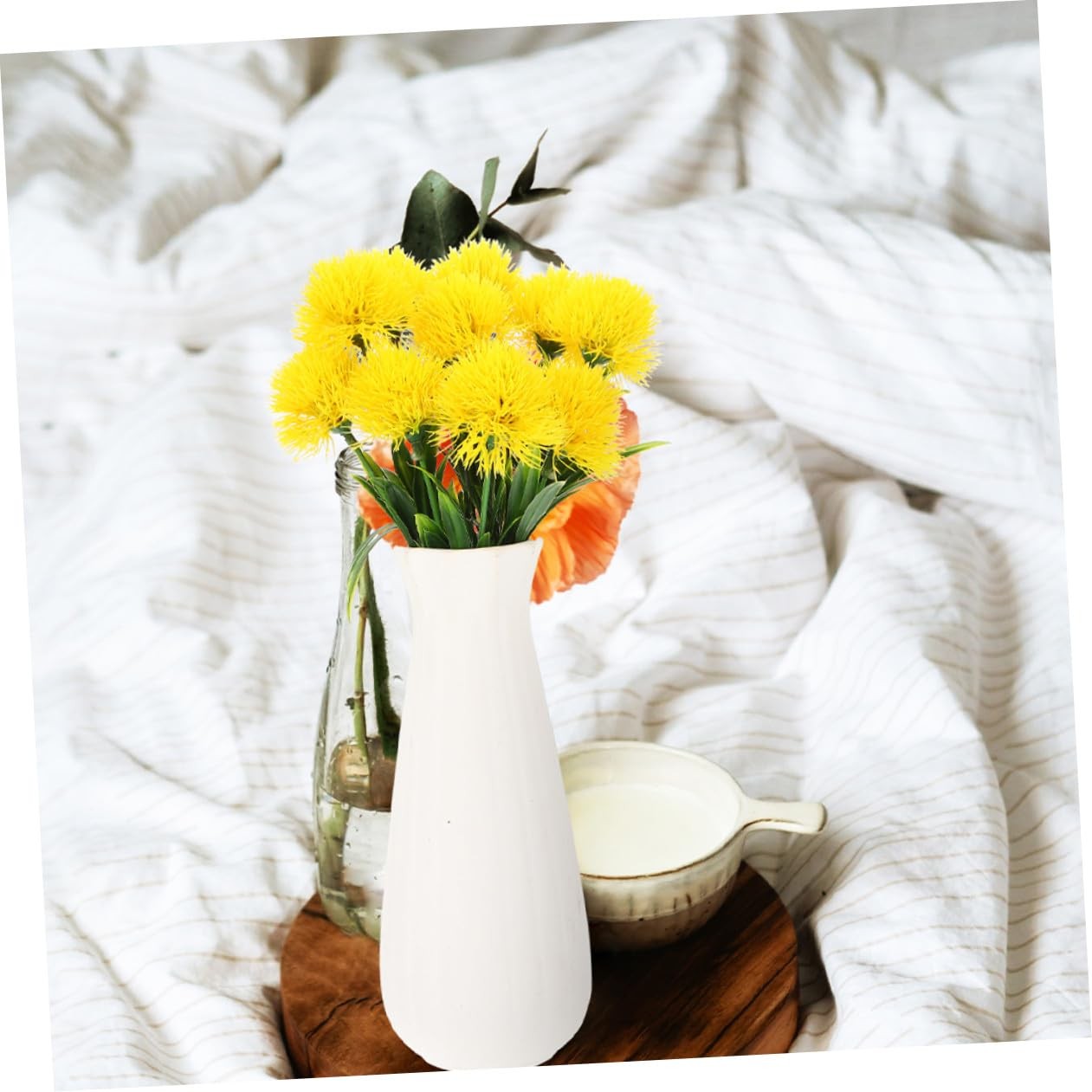 12 Pcs Faux Dandelion Flowers Realistic Artificial Dandelion Branches for Hom…