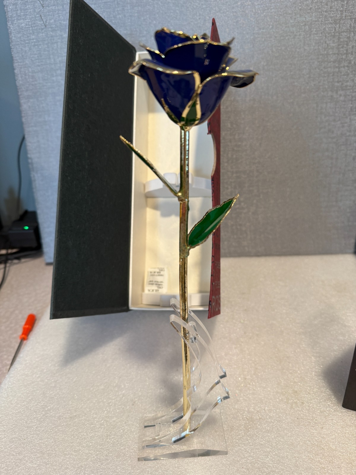 24K Plated Gold Dipped Rose with Stand – Gift for Her