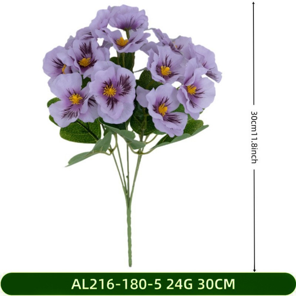 Silk Pansy Artificial Flowers Mixed with Butterfly Orchid for Table Decor