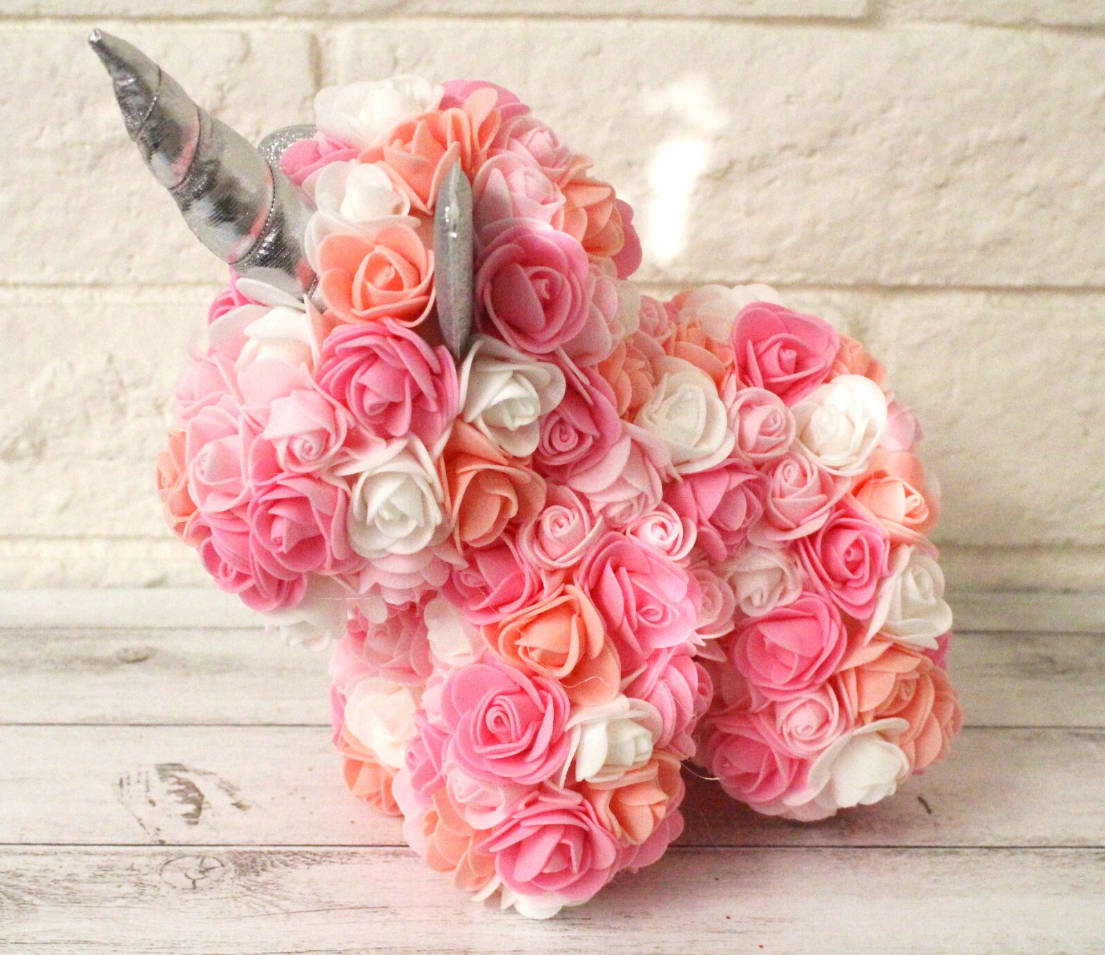 9in Foam Rose Unicorn Birthday Valentine Wedding Romantic Gift Teal Rainbow +Box