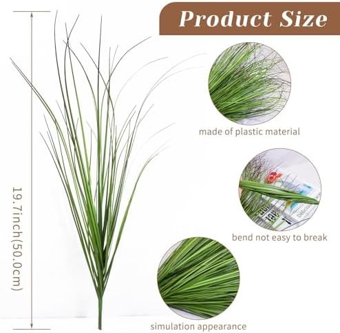10 Bundles Fake Grass Plants Artificial Plants Outdoor Faux Plants Tall Shrubs W