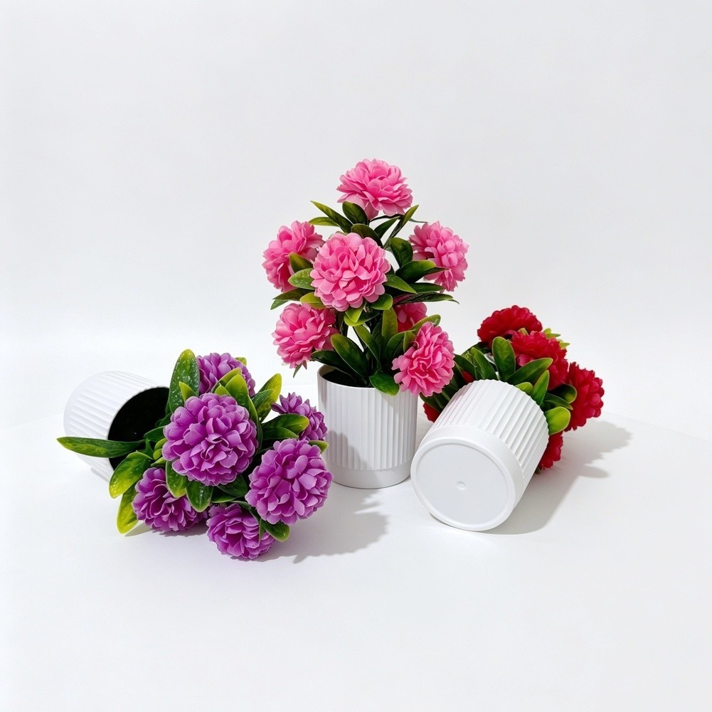 7 Piece Silk Chrysanthemum Flower Arrangement for Tabletop Centerpiece Decor