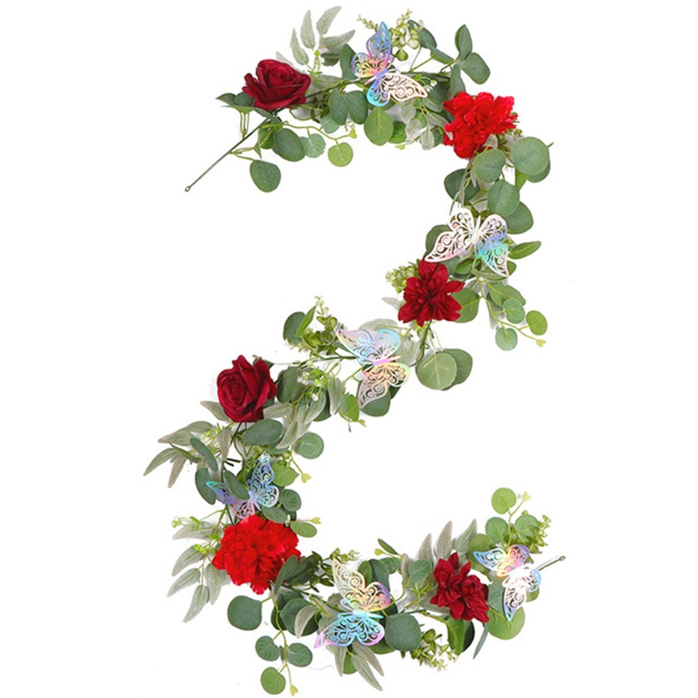 5 9 FT Simulation Rattan Flower Vine with Butterflies for Special Events