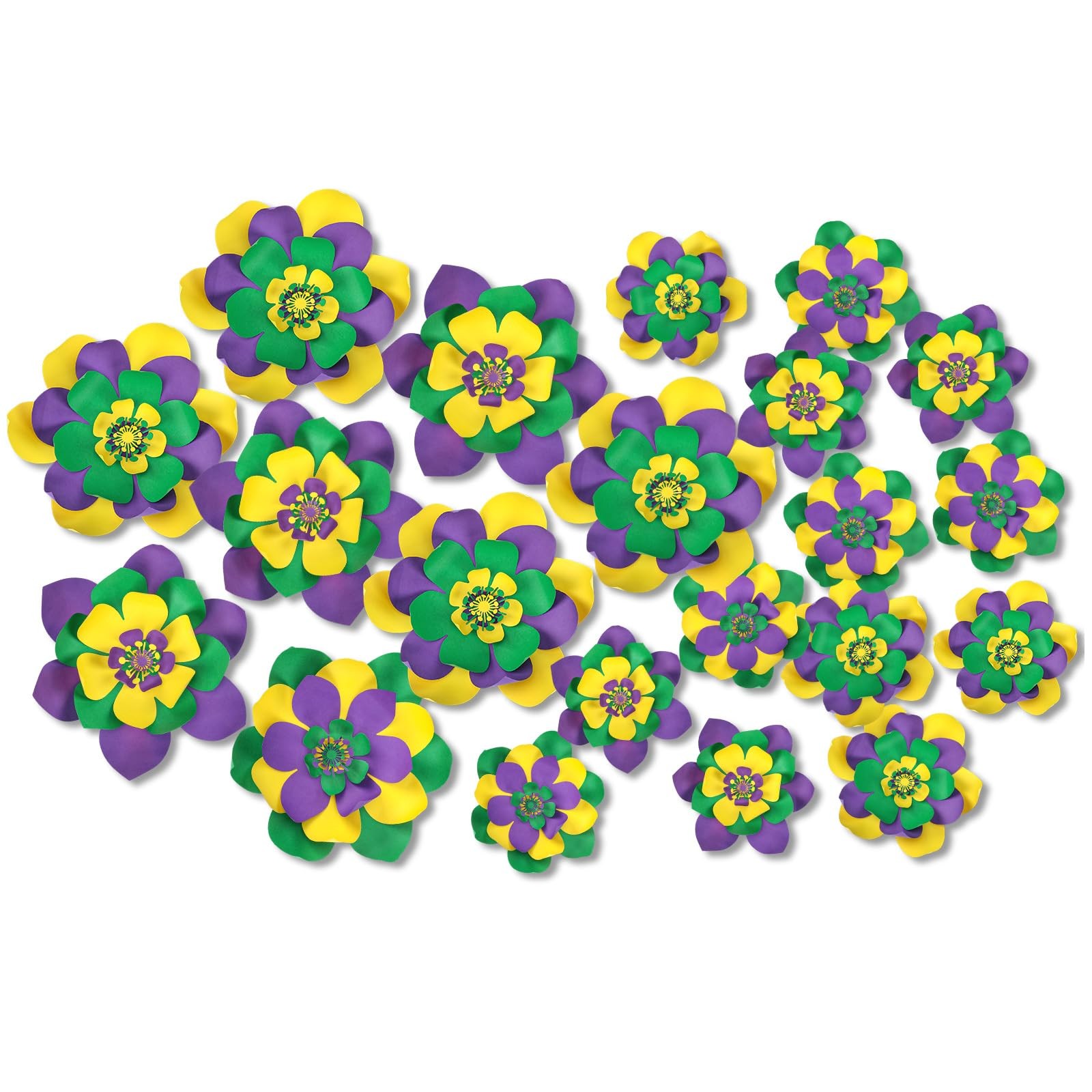24 Pcs Mardi Gras Decorations for Party Outdoor Large Mardi Gras Porch Door D…