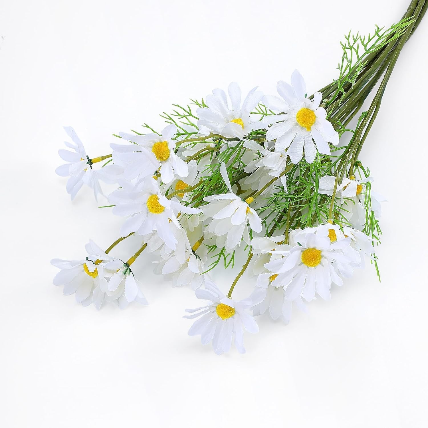Set of 6 Realistic White Daisy Flowers – 21” for Indoor & Outdoor Decoration