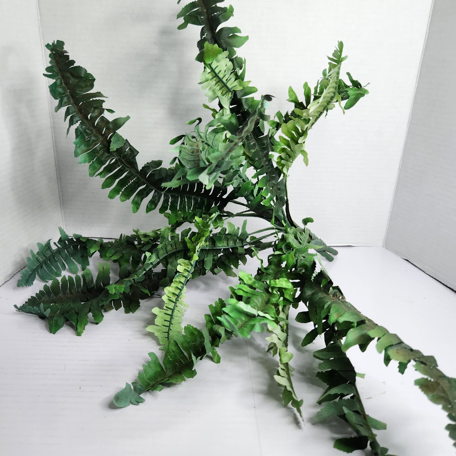Artificial Fern Spray Greenery Faux Silk Plant Lot 2 Boston Fern Leaves Decor