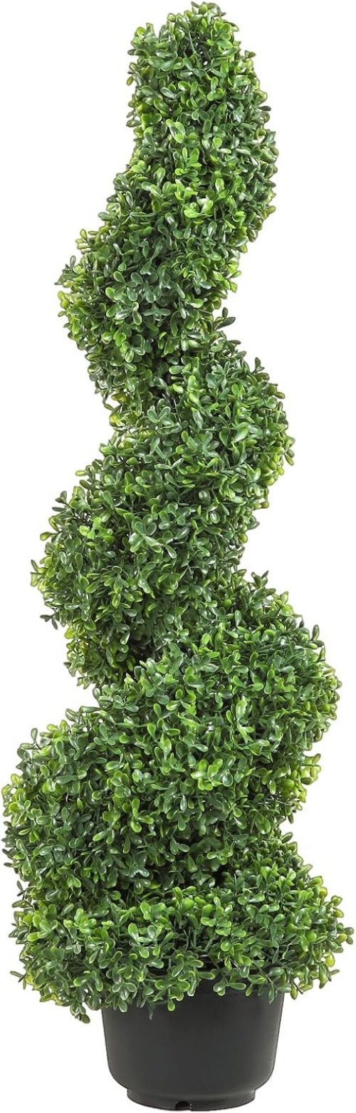 Artificial Boxwood Spiral Topiary Trees, 3ft 2PCS ,Elevate Your Entryway with…