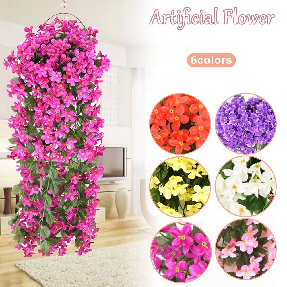 85cm Hanging Wall Artificial Fake Silk Flowers Rattan Plant Vine Home Decor