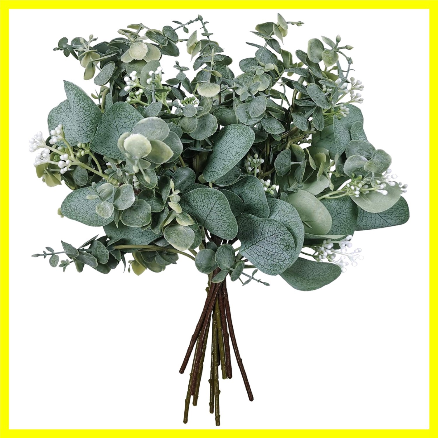 Bulk Artificial Silver Dollar Eucalyptus Leaves Picks Stems and Faux Branches…
