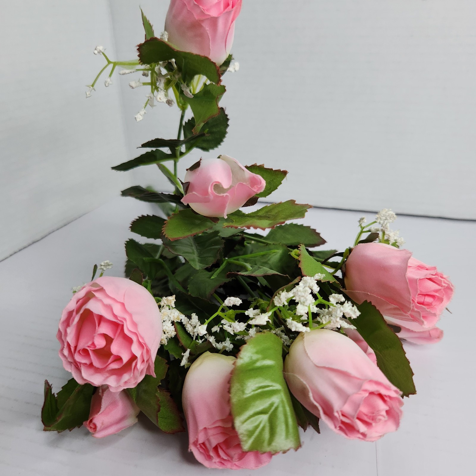 Artificial Silk Flower Lot Roses Lily Pink White Floral Craft Wedding Decor
