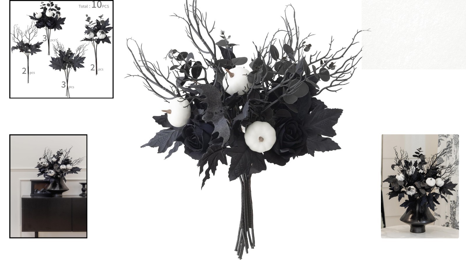 Versatile 10 PCS Silk Fall Bouquets – 18 Inch Indoor and Outdoor Arrangements