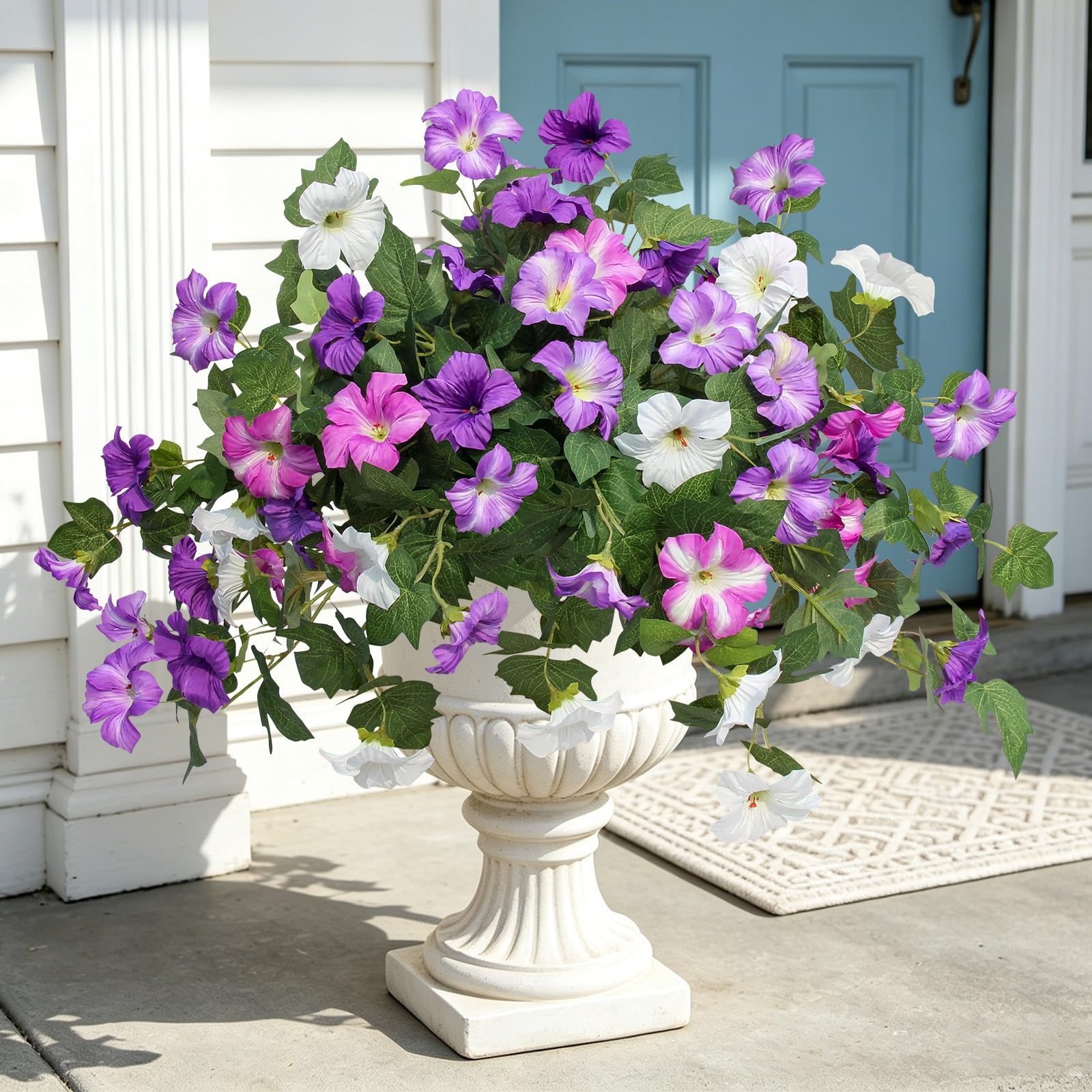 Flortevera Artificial Fake Flowers Plants for Outdoor UV Resistant, 2PCS Silk…