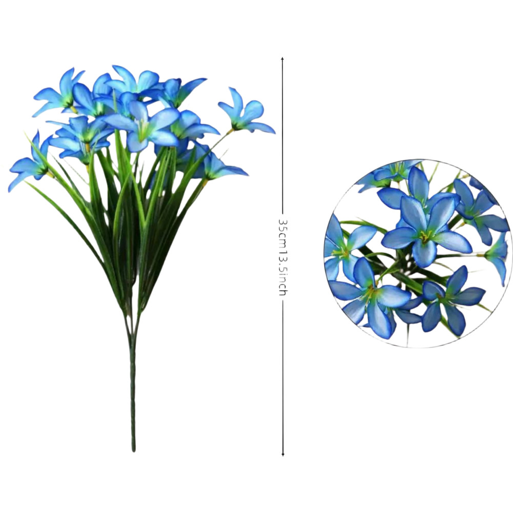 5 Branch Faux Lily Bouquet Lifelike Design Plastic Silk for Indoor Decoration