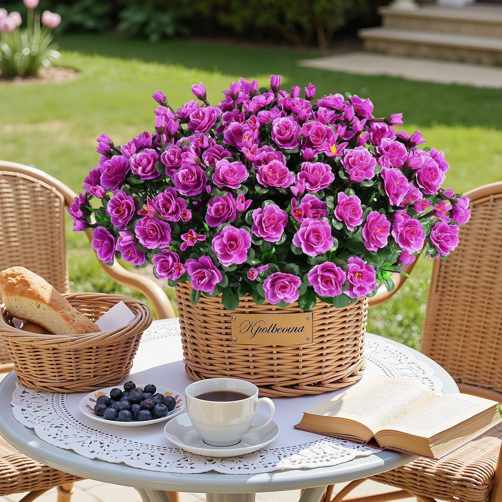 8 Large Bundles Artificial Flowers for Outdoors Spring Decoration, UV Resista…