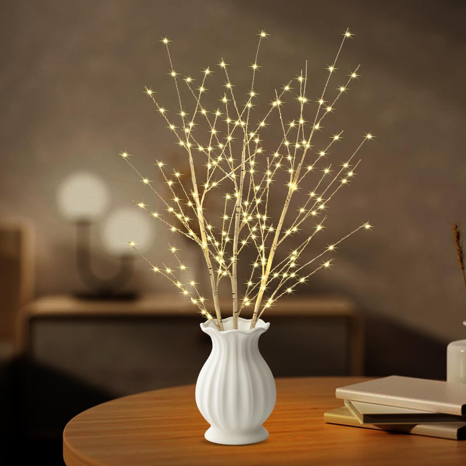 Lighted Birch Branches Plug in with Timer 33IN 180 LED Lights, Twinkling Ligh…