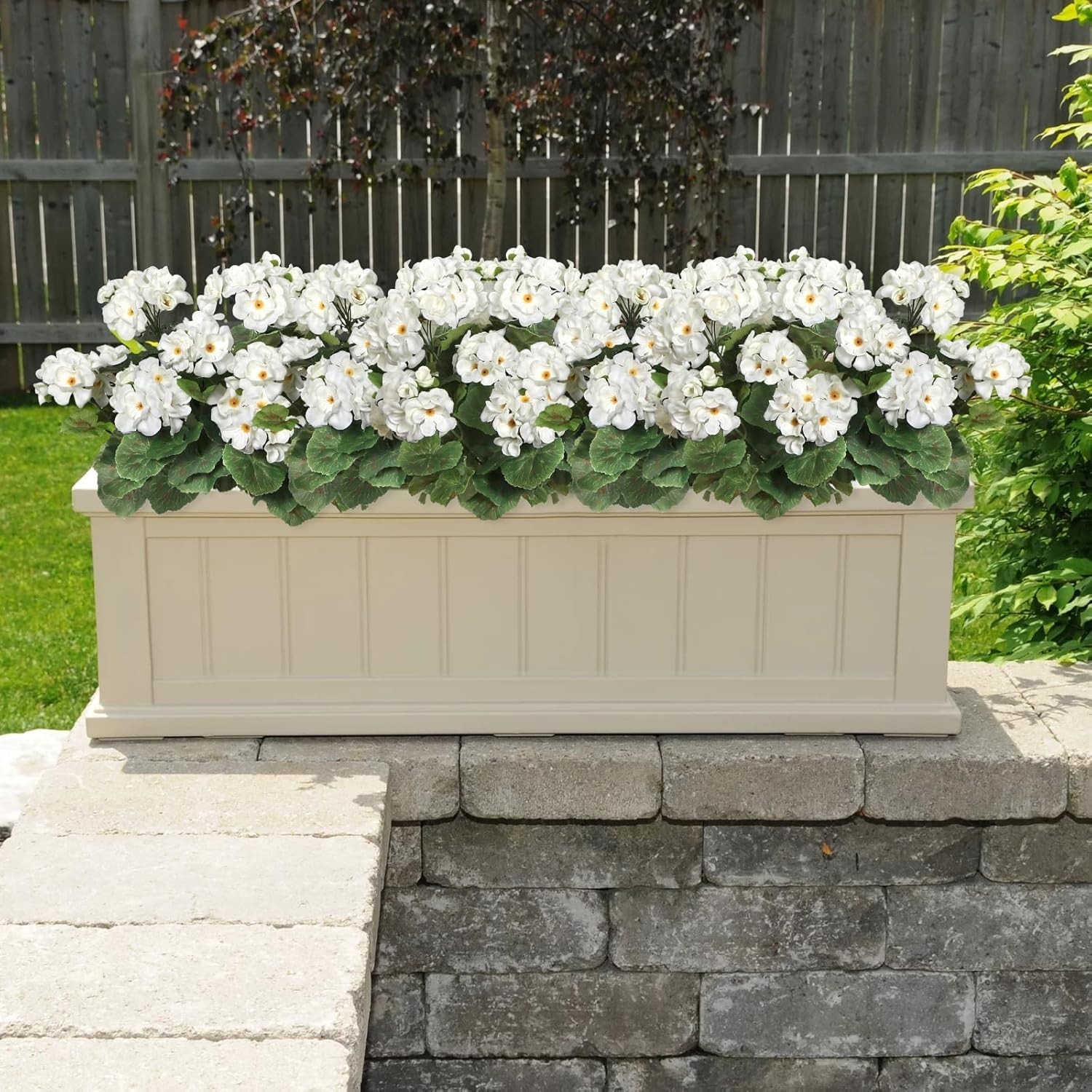 3 Pack UV Resistant Artificial Geranium Flowers for -Round Outdoor Beauty