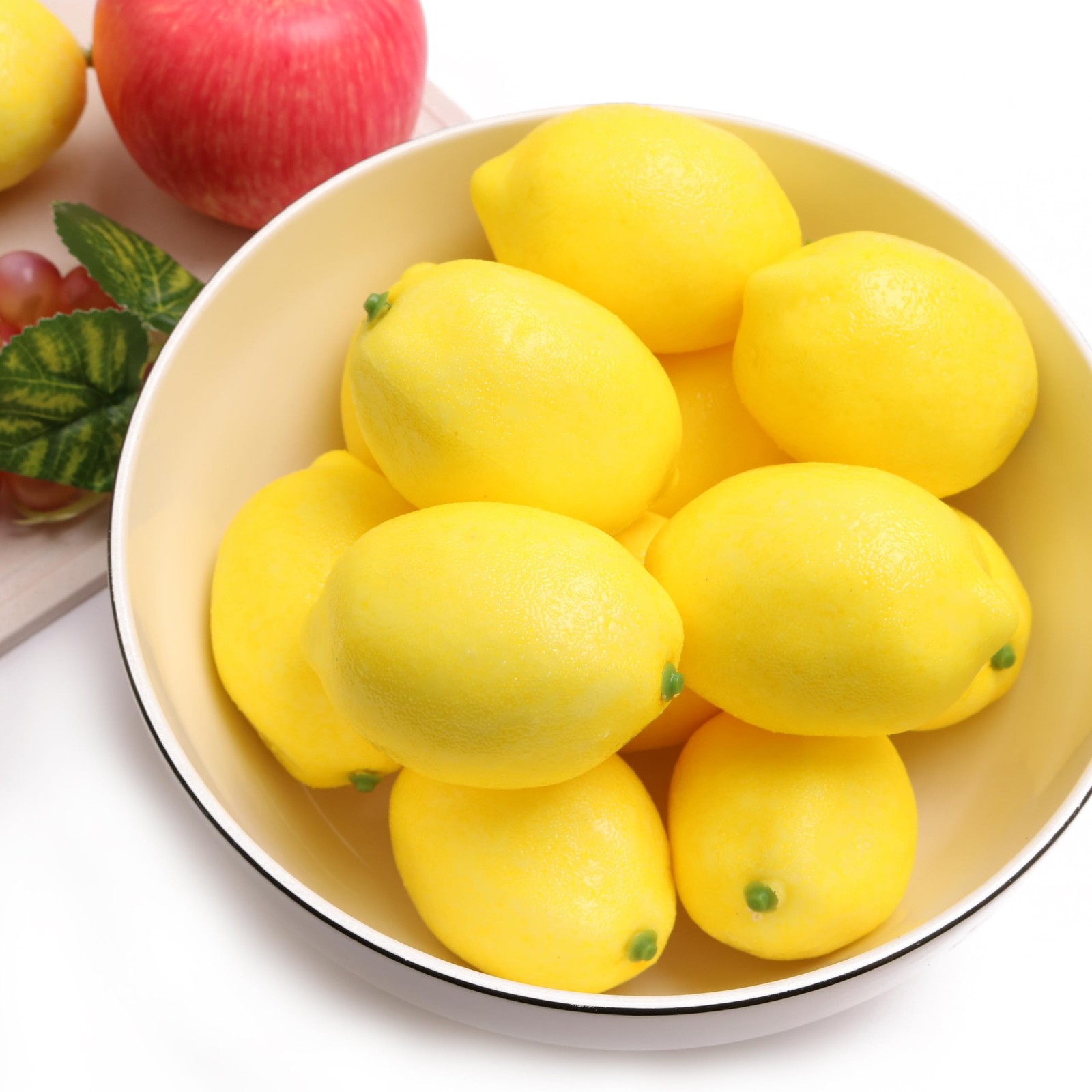 12PCS Yellow Fake Lemons, Realistic Artificial Fruit for Home Decor, Holiday