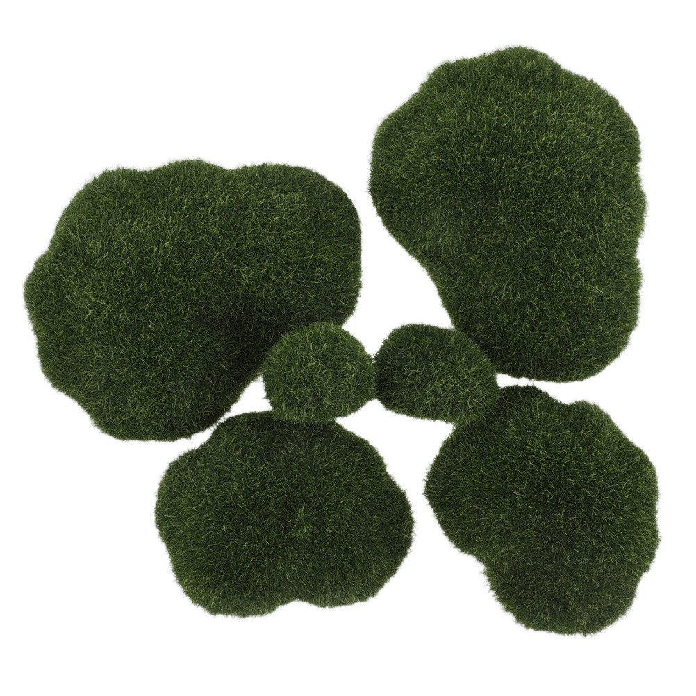 6 Pcs Fake Moss Rocks Simulated for Crafts Artificial Stone Garden