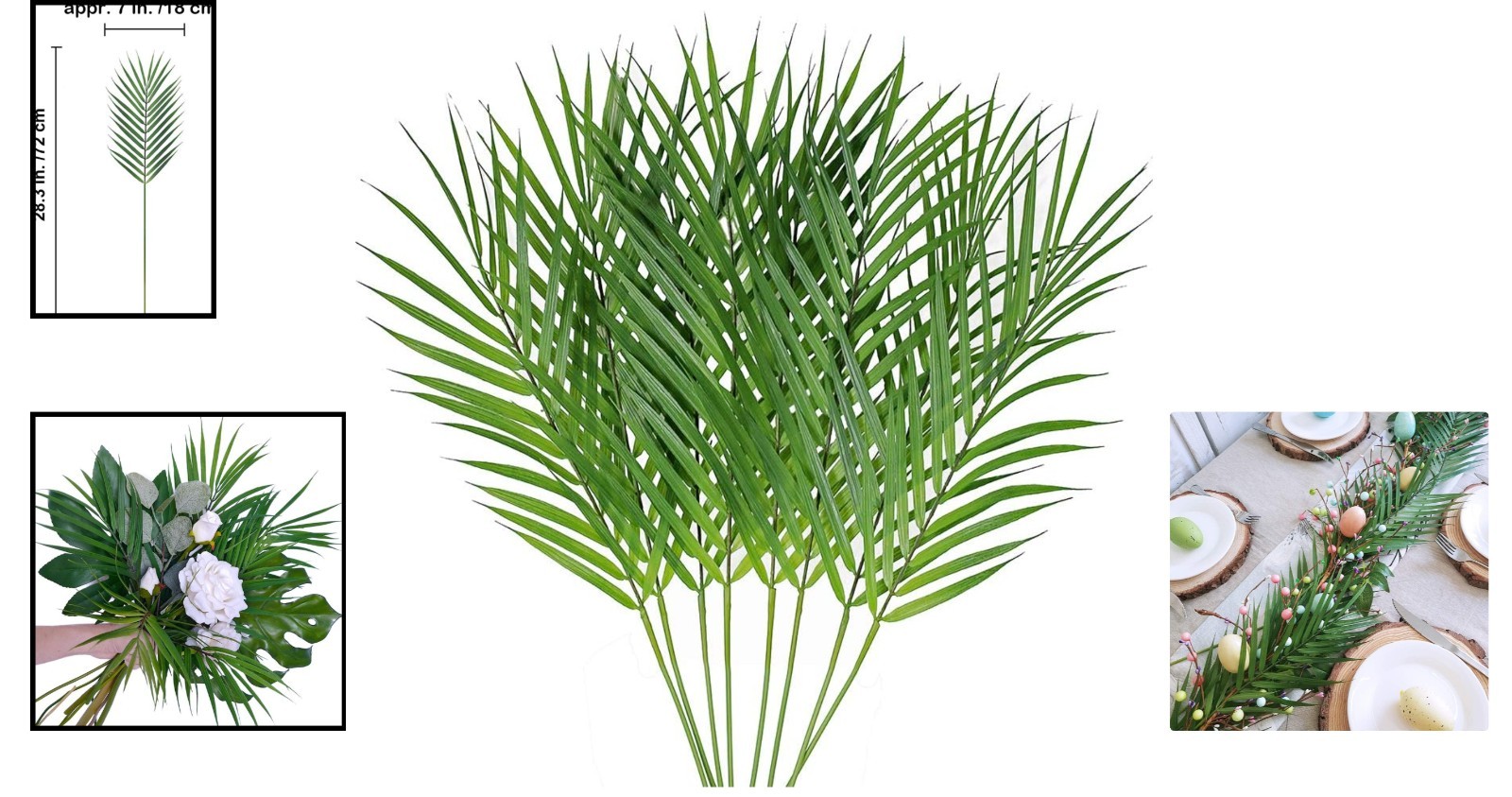 Tropical Faux Areca Palm Branches Set of 8 for Party and Wedding Decor