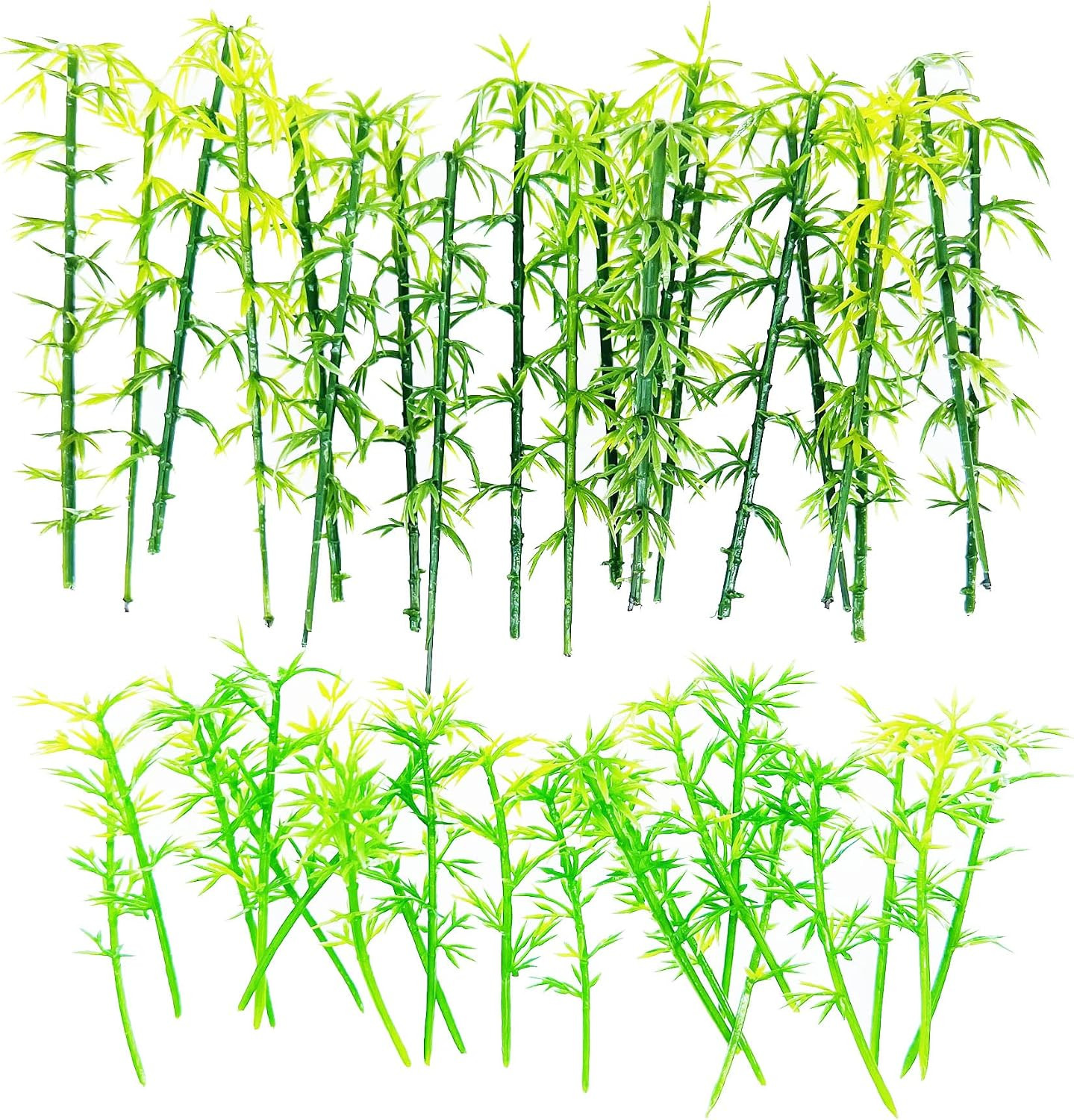 40 PCS Model Bamboo Trees, 2 Size Green Plastic Bamboo Trees for Home Decoration