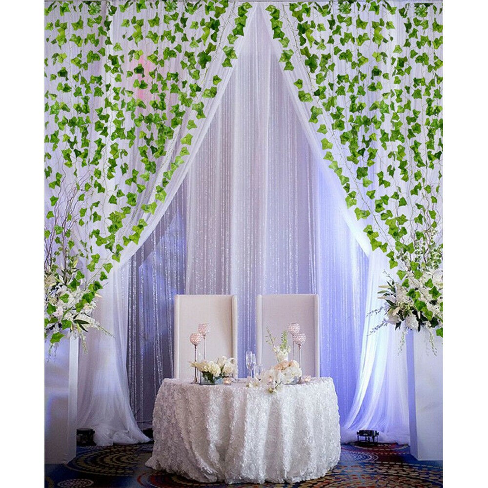 12 Strands 94 FT Artificial Ivy Vines Leaves Silk Garland for Home Office Decor