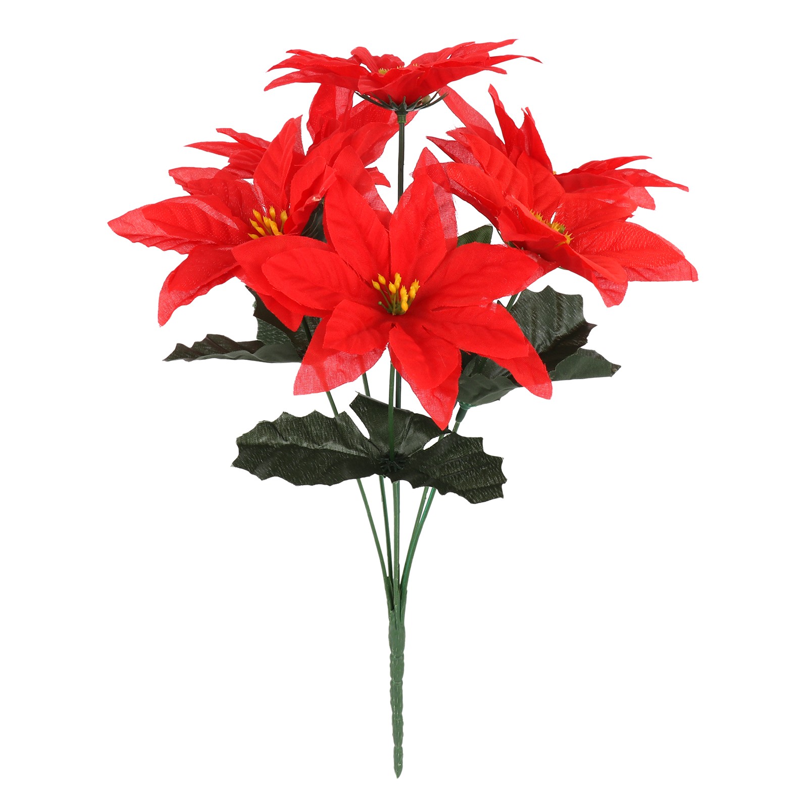 6 Branches Red Poinsettia 37cm Artificial Christmas Flower Decor