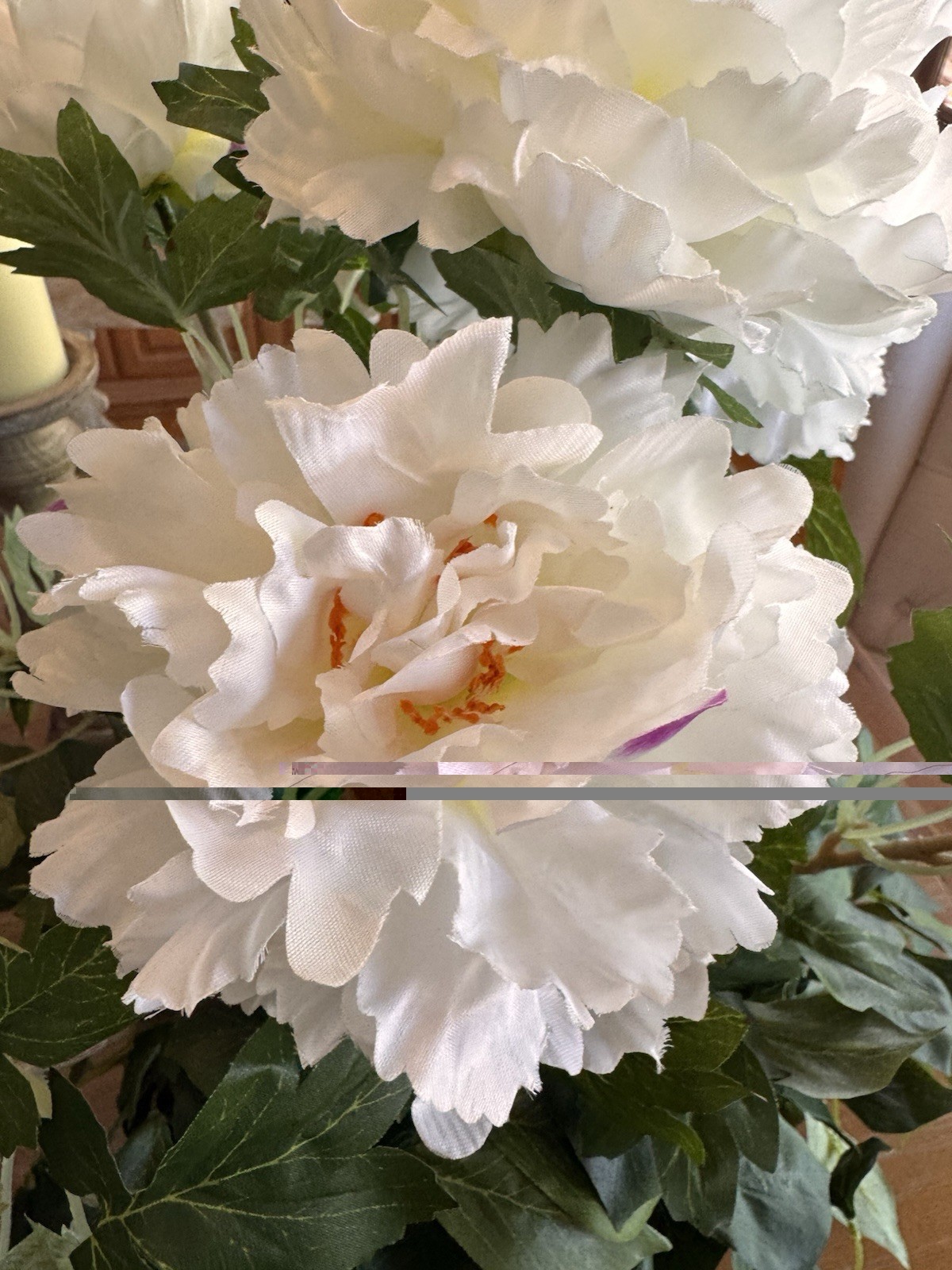 New Indoor/ Outdoor White Peony Deluxe Urn Filler by Valerie