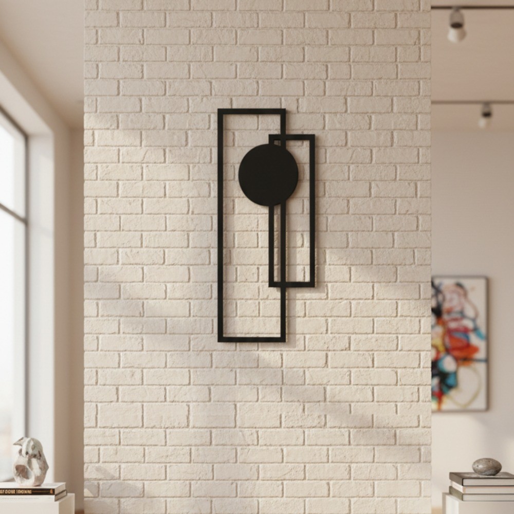 2-Pc Abstract Gothic Line Metal Wall Art Minimalist Black Living Room Decor